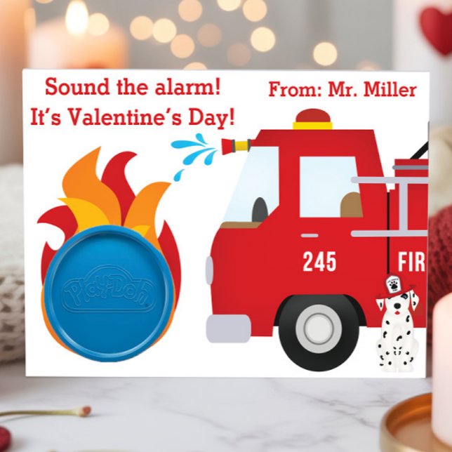D'accompagnement Carte cadeau Firefighter Valentine's Play Doh (Créateur téléchargé)