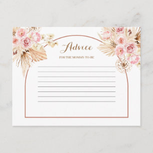 D'accompagnement Carte conseil Pink Floral Boho Pampas Grass