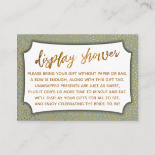D'accompagnement Carte d'affichage Sage Green & Gold Confetti