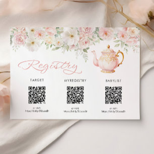D'accompagnement Carte d'annonce de liste de naissance Tea Party Ba