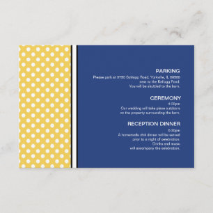 D'accompagnement Carte d'annonce de mariage jaune à pois et bleue