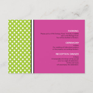 D'accompagnement Carte d'annonce de mariage vert pois et rose