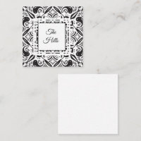 Carte d'appel en noir et blanc pour famille