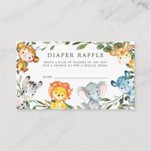 D'accompagnement Carte de Baby shower Raffle Jungle Animaux