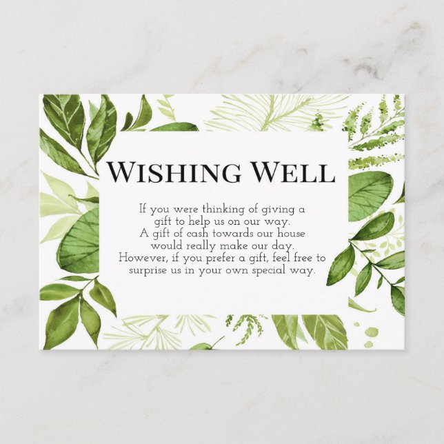 D'accompagnement Carte de bien-être, Carte Mariage verte, Vert (Devant)
