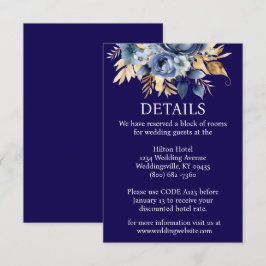 D'accompagnement Carte de boîtier bleu marine et or