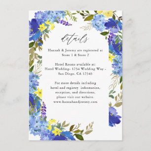 D'accompagnement Carte de boîtier bleu violet et jaune Détails flor