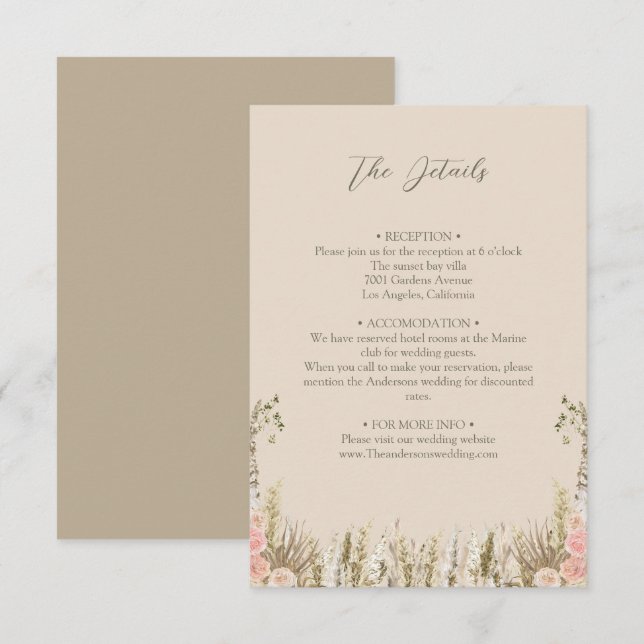 D'accompagnement Carte de boîtier Boho Détails (Devant / Derrière)