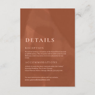 D'accompagnement Carte de boîtier couleur mariage rouille simple