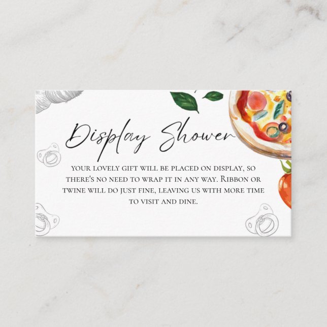 D'accompagnement Carte de boîtier de Baby shower de douche Pizza Di (Devant)