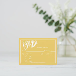 D'accompagnement Carte de boîtier de carte RSVP minimaliste Jaune m