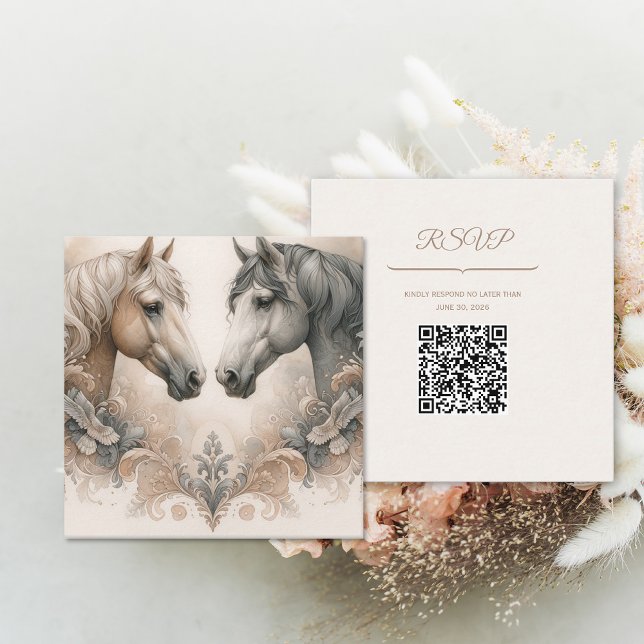 D'accompagnement Carte de boîtier de code QR mariage (Wedding QR Code Enclosure Card (front and back))