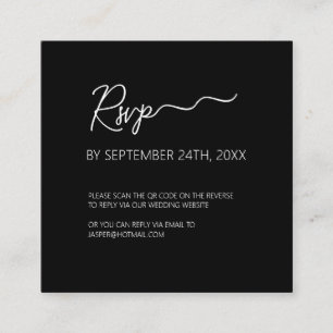 D'accompagnement Carte de boîtier de code QR RSVP noir Premium