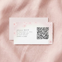 Carte de boîtier de code QR RSVP RSVP Soft Cherry