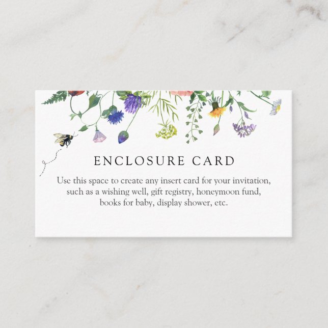 D'accompagnement Carte de boîtier de douche Fleurs sauvages et abei (Devant)