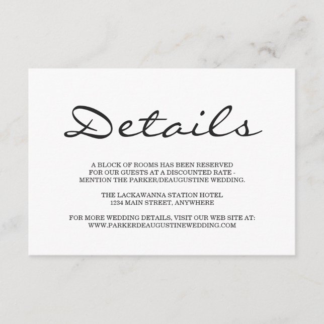 D'accompagnement Carte de boîtier d'informations (Devant)