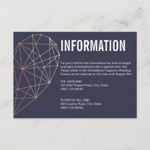 D'accompagnement Carte de boîtier d'informations   Coeur or Rose