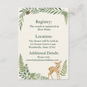 D'accompagnement Carte de boîtier du Baby shower forestier Woodland