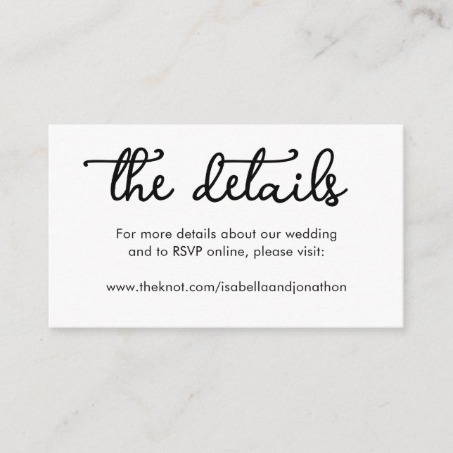 D'accompagnement Carte de boîtier du site Web mariage (Devant)