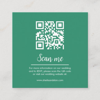 D'accompagnement Carte de boîtier du site Web Mariage Emerald QR Co