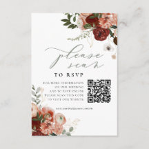 Carte de boîtier du site Web mariage QR Code RSVP 