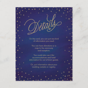 D'accompagnement Carte de boîtier Mariage Bleu et Or enchantée Star