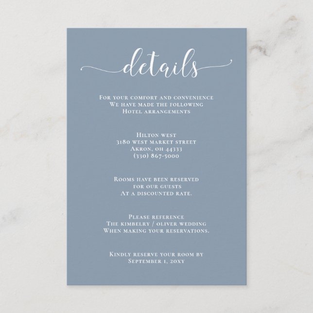 D'accompagnement Carte de boîtier Mariage bleu foncé simple et mode (Devant)