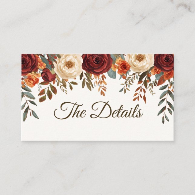 D'accompagnement Carte de boîtier Mariage de automne rustique | Cod (Devant)