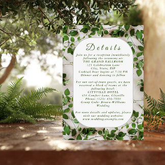 D'accompagnement Carte de boîtier Mariage minimaliste de feuillage