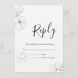 D'accompagnement Carte de boîtier Mariage RSVP pour cygne illustrée