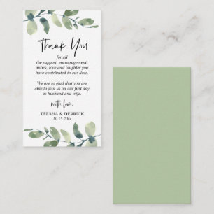 D'accompagnement Carte de boîtier Merci Mariage verdoyante