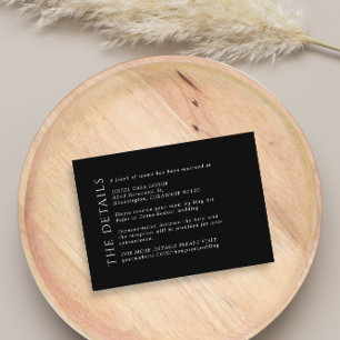 D'accompagnement Carte de boîtier moderne Mariage noir Détails