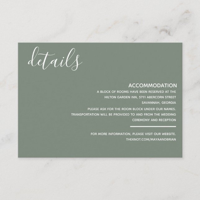 D'accompagnement Carte de boîtier moderne Sage Green (Devant)