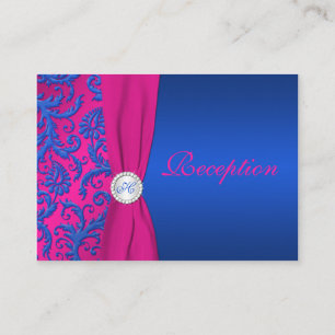 D'accompagnement Carte de boîtier monogramme Cobalt et Fuchsia Dama