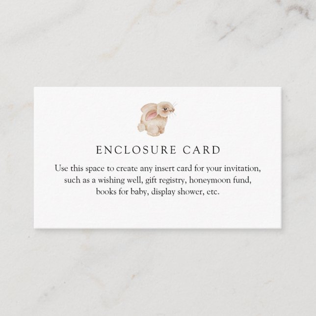 D'accompagnement Carte de boîtier personnalisée Lapin Lapin (Devant)