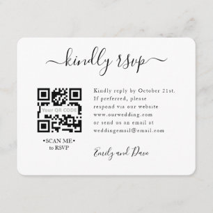 D'accompagnement Carte de boîtier QR CODE Mariage RSVP
