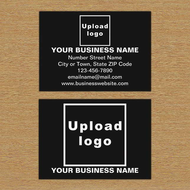 D'accompagnement Carte de boîtier Rectangle noir de la marque comme (Front and back sides of black enclosure card with your business brand.)