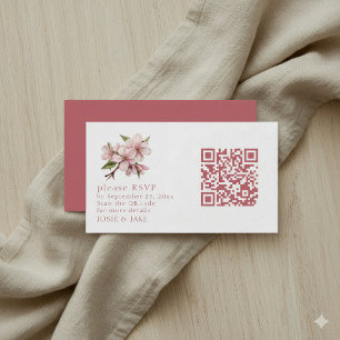 D'accompagnement Carte de boîtier rsvp Cerise Blossom rose QR Code