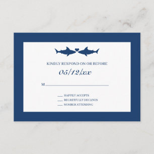D'accompagnement Carte de boîtier RSVP de mariage de requins
