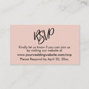 D'accompagnement Carte de boîtier RSVP rose vierge Décontractée