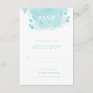 D'accompagnement Carte de boîtier RSVP Turquoise Watercolor