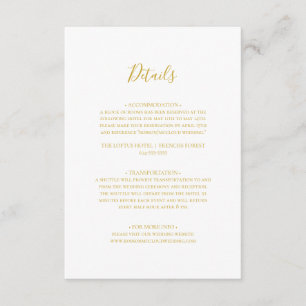 D'accompagnement Carte de boîtier simple et élégante Gold Details