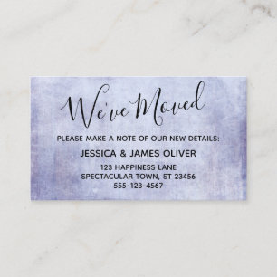 D'accompagnement Carte de boîtier Soft Purple Grunge "We have Moved