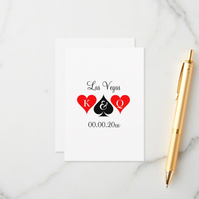 D'accompagnement Carte de boîtier vertical thème mariage Las Vegas (Devant/Arrière en situation)