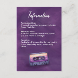 D'accompagnement Carte de boîtier violet rétro sur bande de cassett