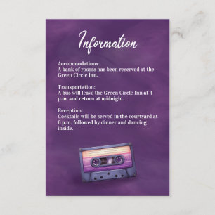 D'accompagnement Carte de boîtier violet rétro sur bande de cassett