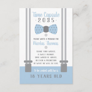 D'accompagnement Carte de capsule d'anniversaire, bleu clair, gris