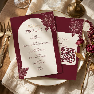 D'accompagnement Carte de chronologie de mariage à l'arche florale