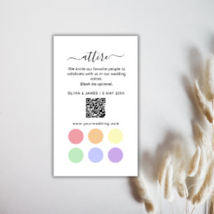 D'accompagnement Carte de Code Vestimentaire de Mariage Bleu et Jau