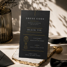 Carte de code vestimentaire de mariage élégant en
